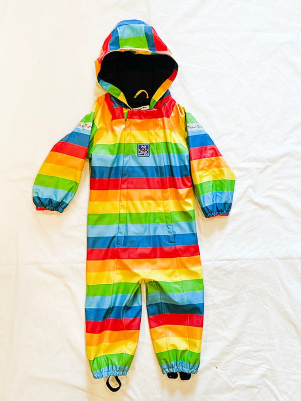 2-3yo | JoJo Maman Bebe Multi Rainbow Lined Waterproof Puddle Suit